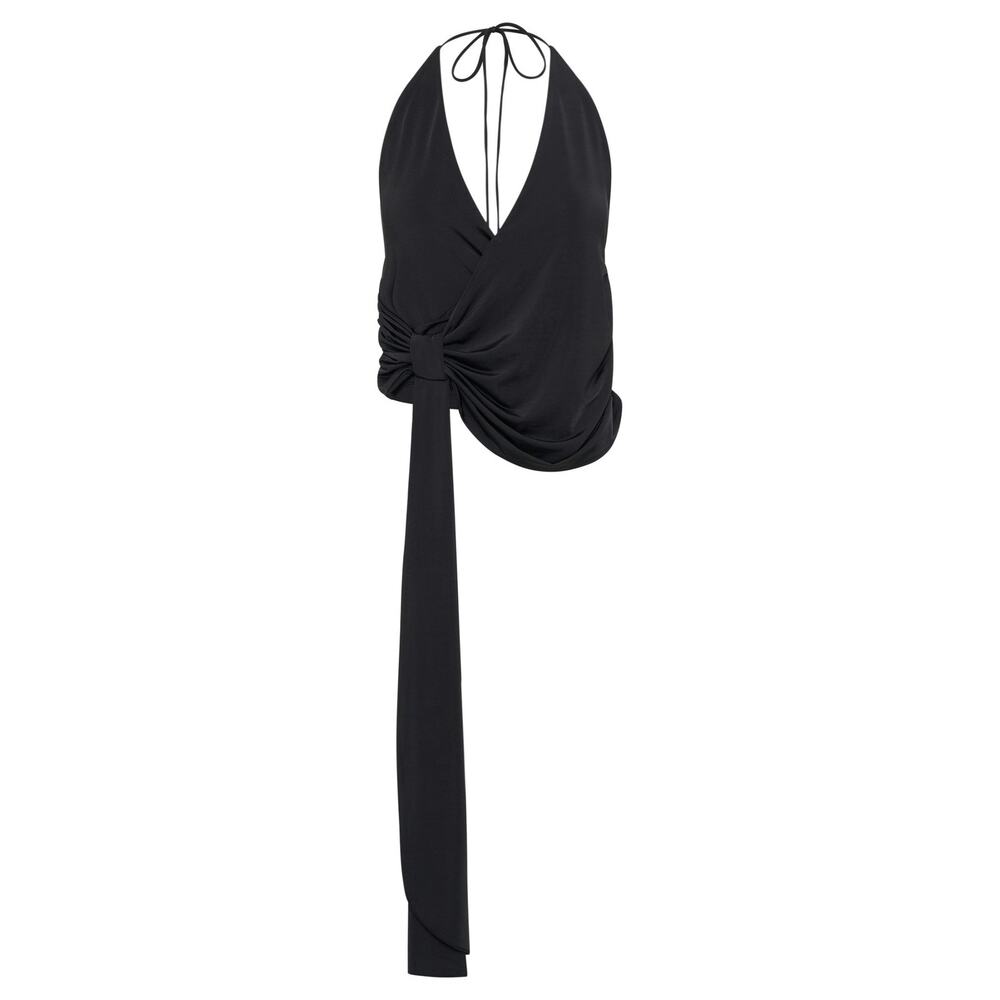 Meshki Tyla Draped Slinky Halter Top - S